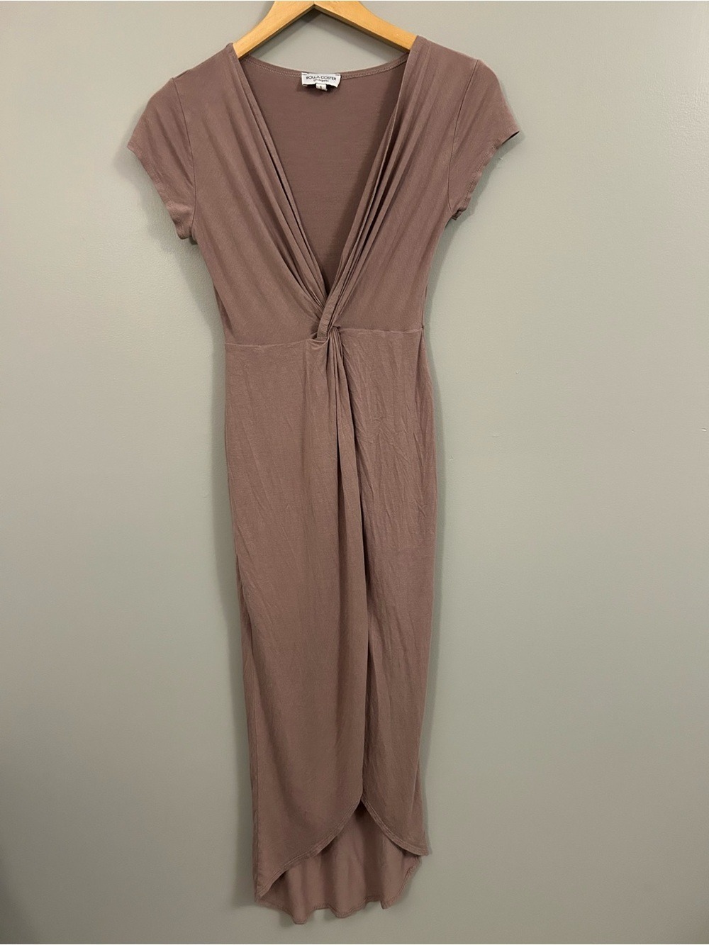 Rolla Coster Taupe Wrap-Front Maxi Dress Size Small
